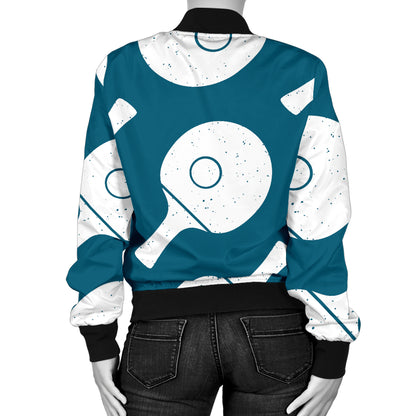 Ping Pong Pattern Print Design A02 Women's Bomber Jacket