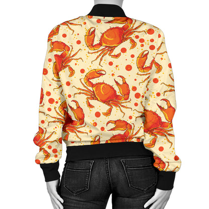 Crab Pattern Print Design 01 Women's Bomber Jacket