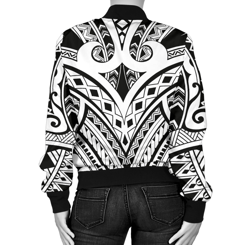 Maori Pattern Print Design 06 Women's Bomber Jacket