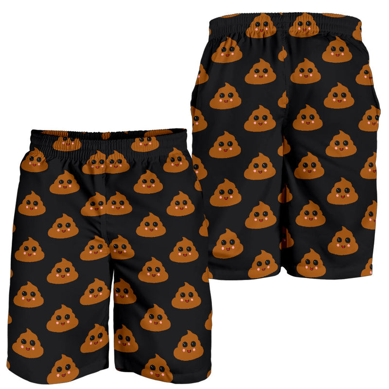 Poop Emoji Pattern Print Design A01 Mens Shorts