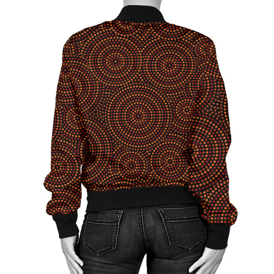 Aboriginal Pattern Print Design 02 Women's Bomber Jacket