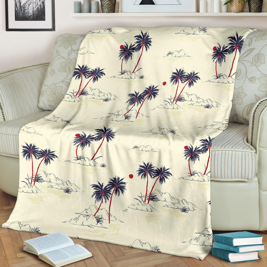 Palm Tree Pattern Print Design PT08 Fleece Blanket