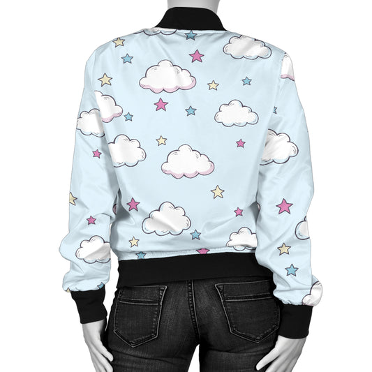 Cloud Pattern Print Design 01 Women's Bomber Jacket