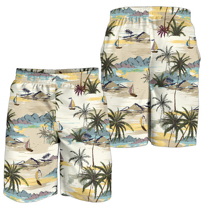 Palm Tree Beach Print Mens Shorts