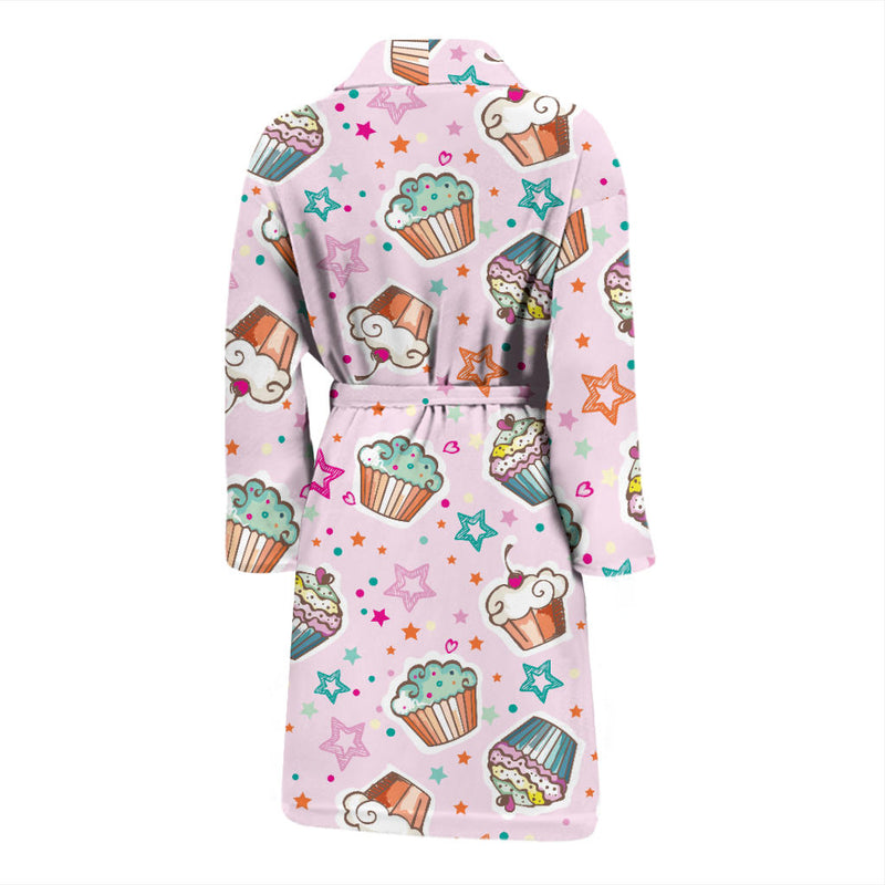 Cupcake Pattern Print Design CP03 Men Bathrobe