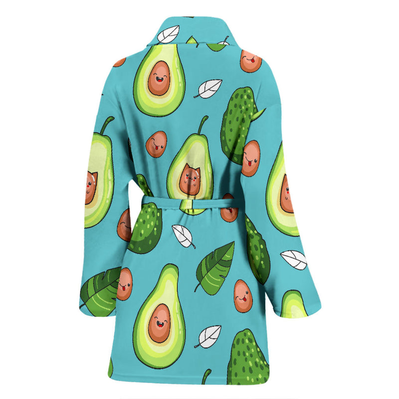 Avocado Pattern Print Design AC05 Women Bathrobe