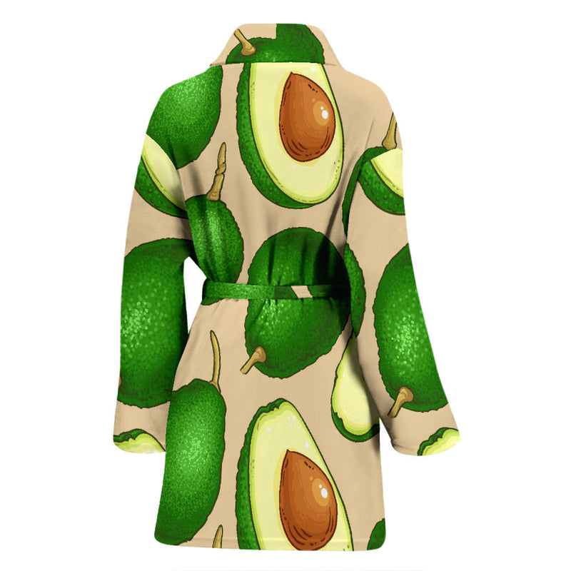 Avocado Pattern Print Design AC010 Women Bathrobe