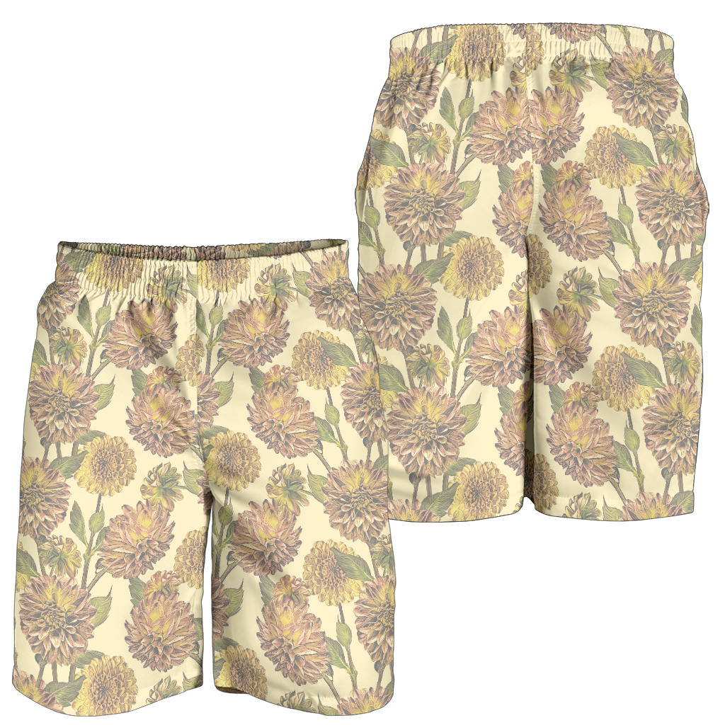 Dahlia Pattern Print Design DH09 Mens Shorts