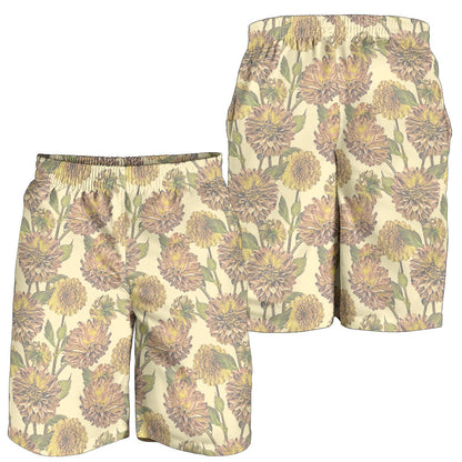 Dahlia Pattern Print Design DH09 Mens Shorts