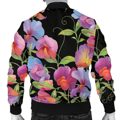 Peony Pattern Print Design PE012 Men Bomber Jacket