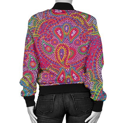 Boho Pattern Print Design 02 Women's Bomber Jacket