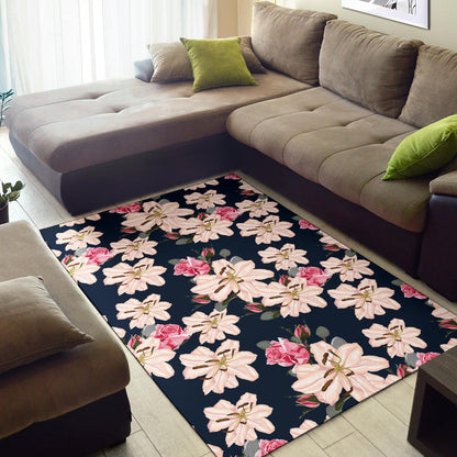 Lily Pattern Print Design LY04 Area Rugs