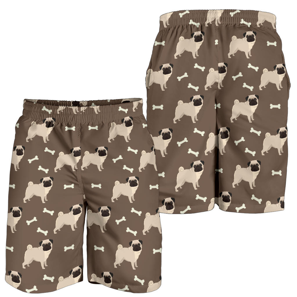 Pug Pattern Print Design A02 Mens Shorts