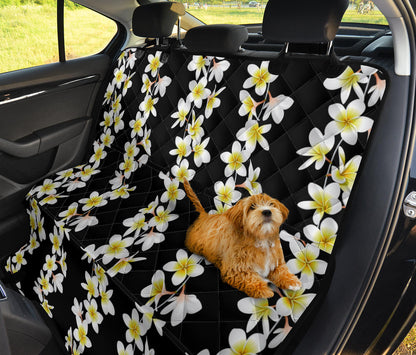 White Plumeria Pattern Print Design PM08 Rear Dog  Seat Cover