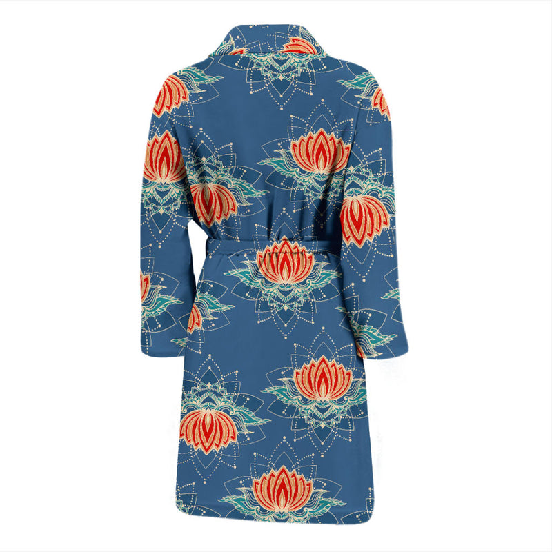 Lotus Boho Pattern Print Design LO07 Men Bathrobe