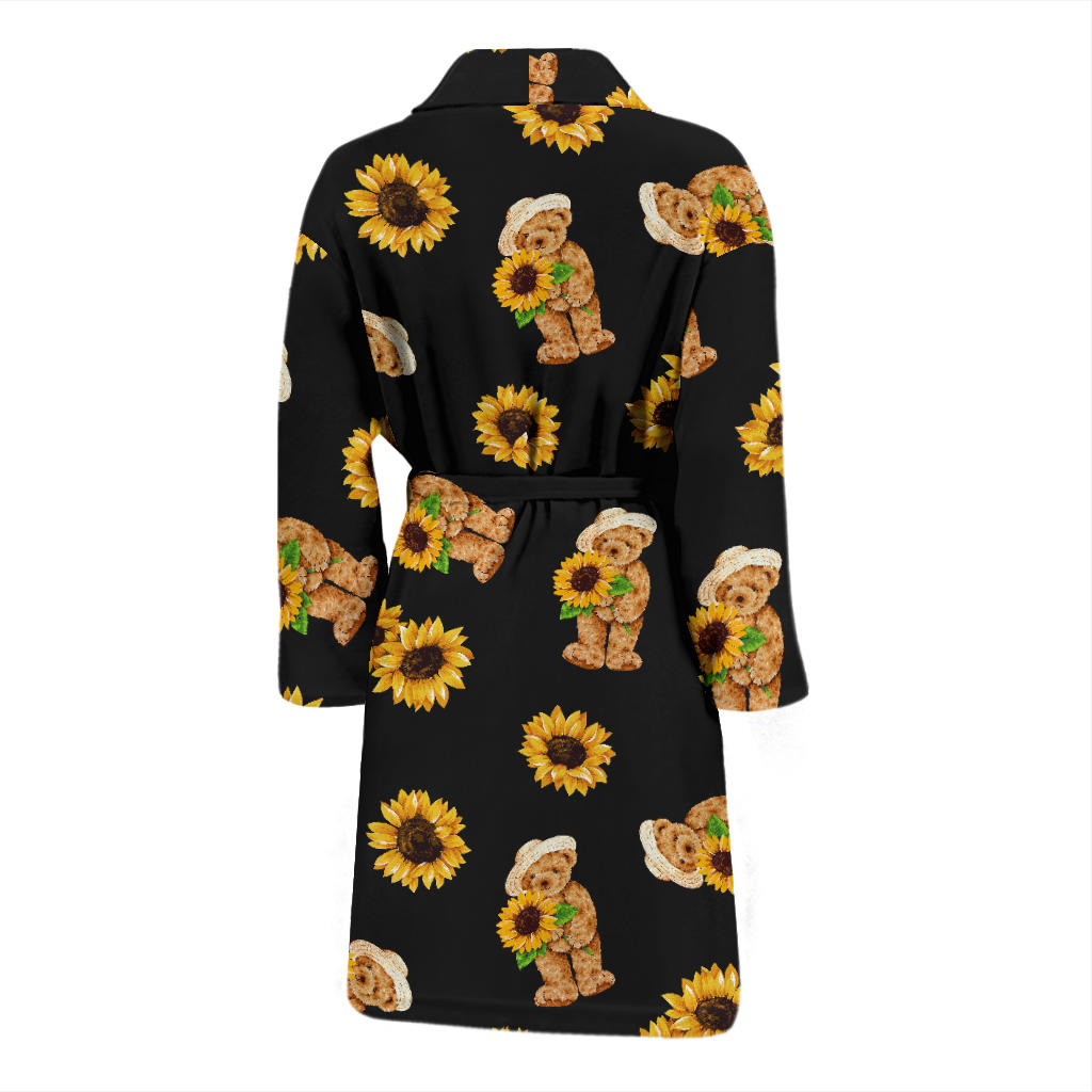 Sunflower Pattern Print Design SF016 Men Bathrobe