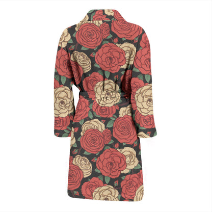Camellia Pattern Print Design CM01 Men Bathrobe