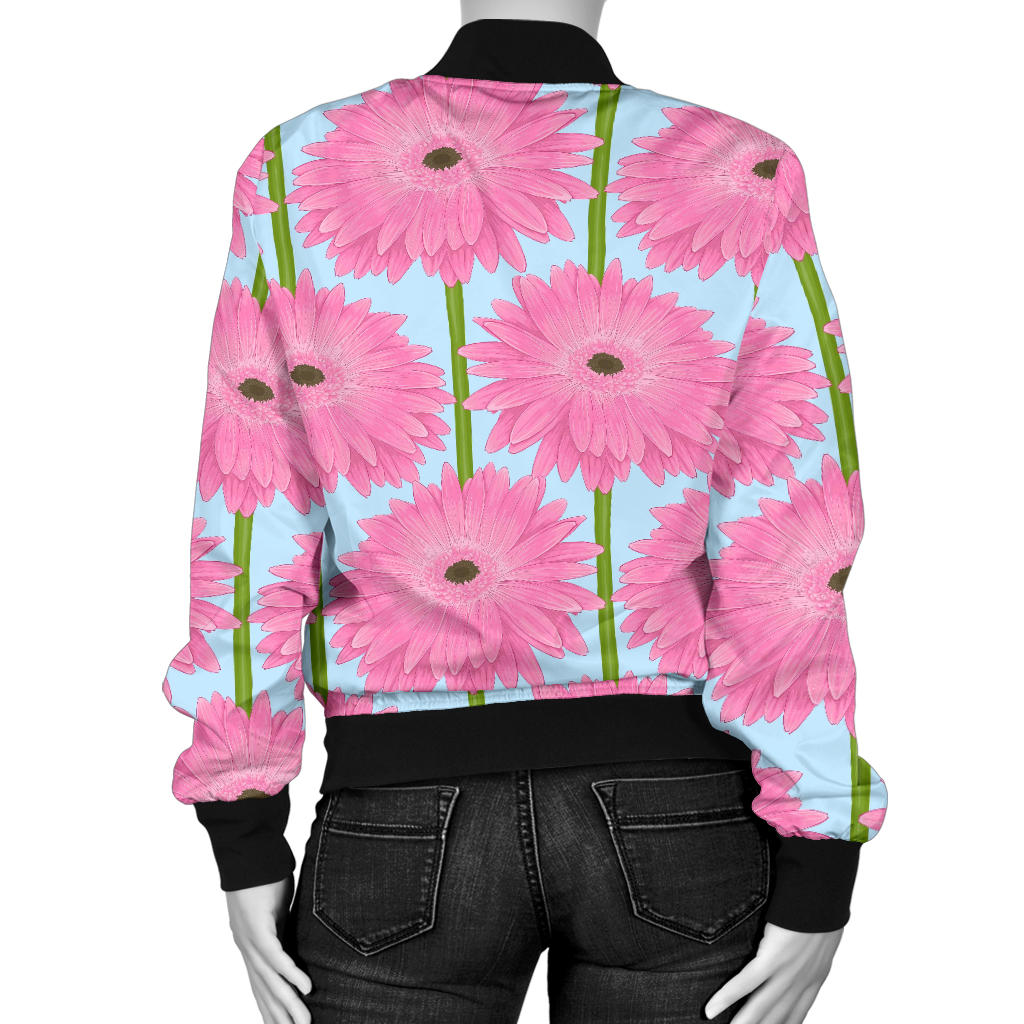 Gerberas Pattern Print Design GB01 Women Bomber Jacket
