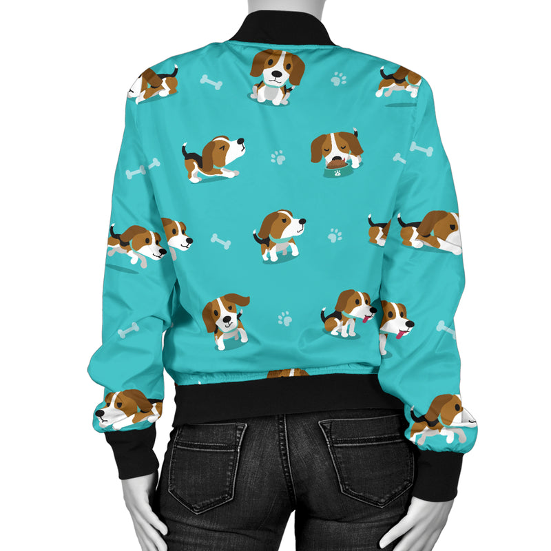 Beagle Pattern Print Design 05 Women's Bomber Jacket