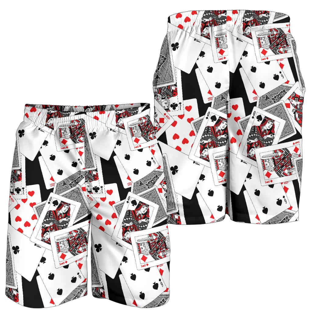 Poker Cards Pattern Print Design A04 Mens Shorts