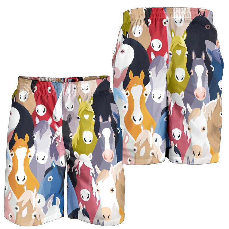 Colorful Horse Pattern Mens Shorts