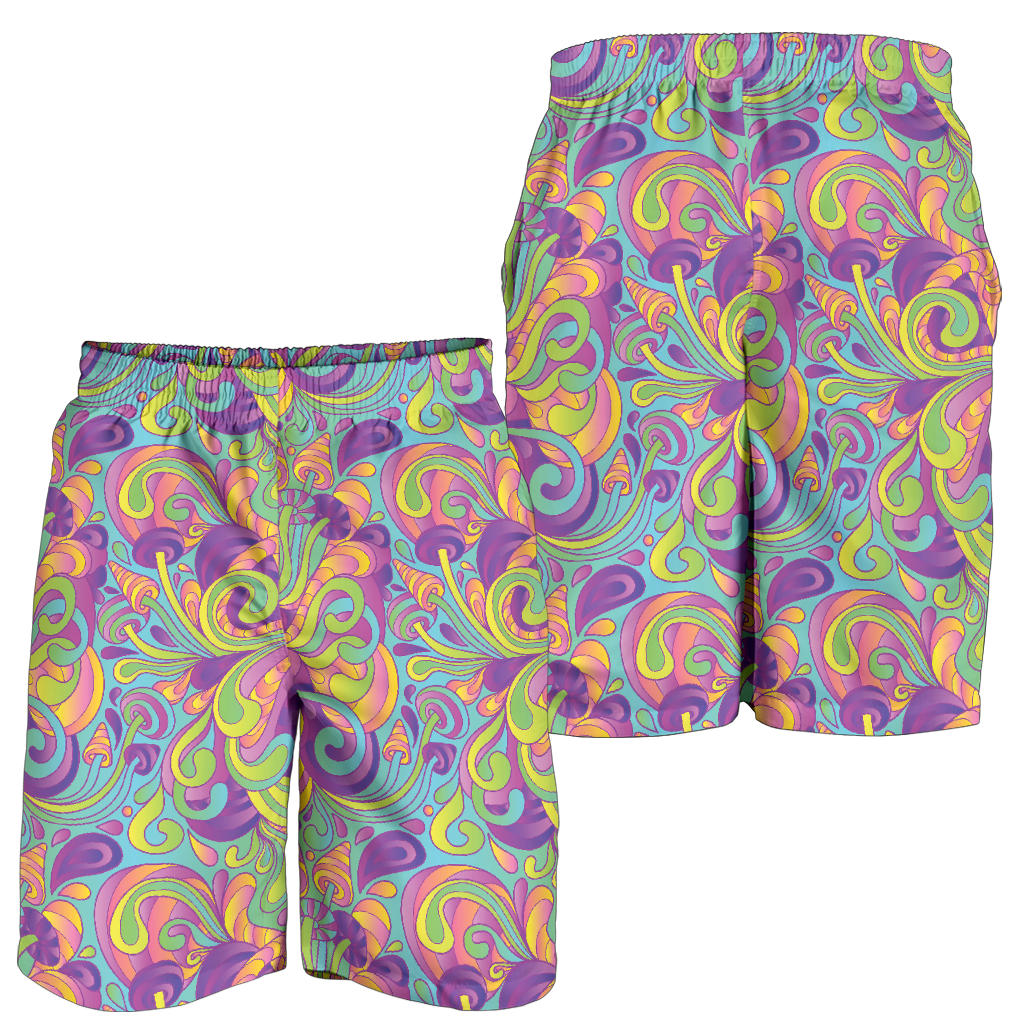 Psychedelic Mushroom Pattern Print Design A05 Mens Shorts