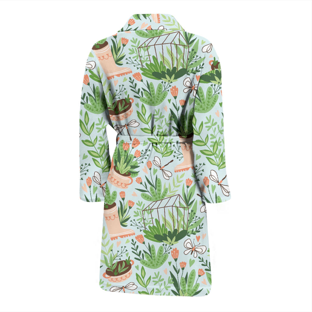 Gardening Pattern Print Design G04 Men Bathrobe