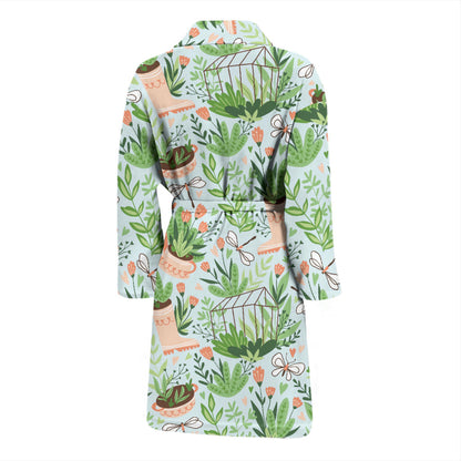 Gardening Pattern Print Design G04 Men Bathrobe