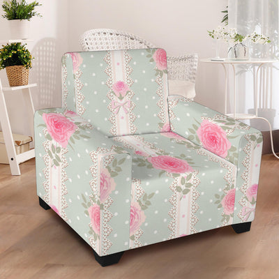 Rose Pattern Print Design RO016 Armchair Slipcover