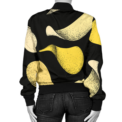 Potato Pattern Print Design A02 Women's Bomber Jacket
