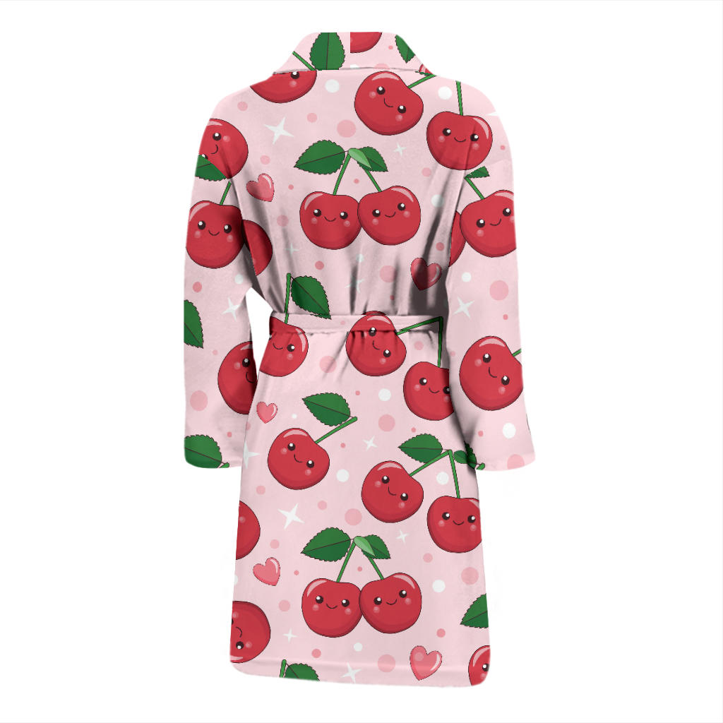 Cherry Pattern Print Design CH02 Men Bathrobe