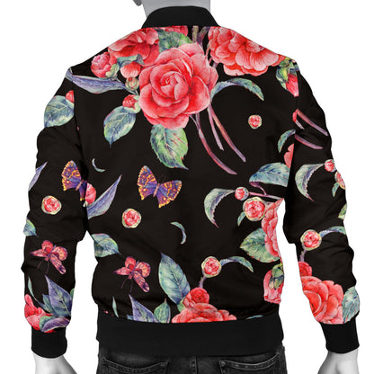 Camellia Pattern Print Design CM03 Men Bomber Jacket