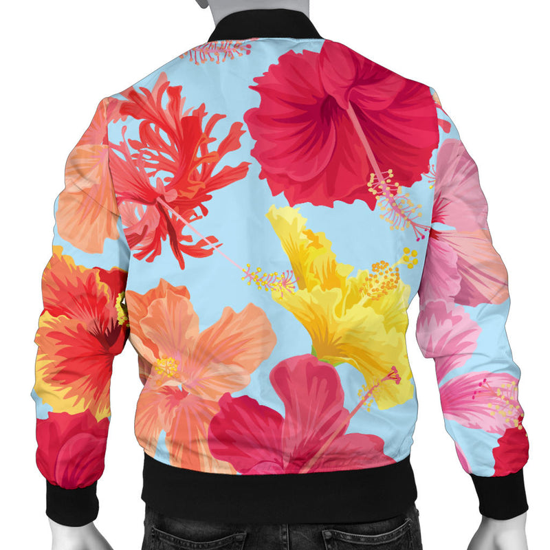 Hibiscus Pattern Print Design HB020 Men Bomber Jacket