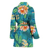 Plumeria Tropical Flower Design Print Women Bathrobe