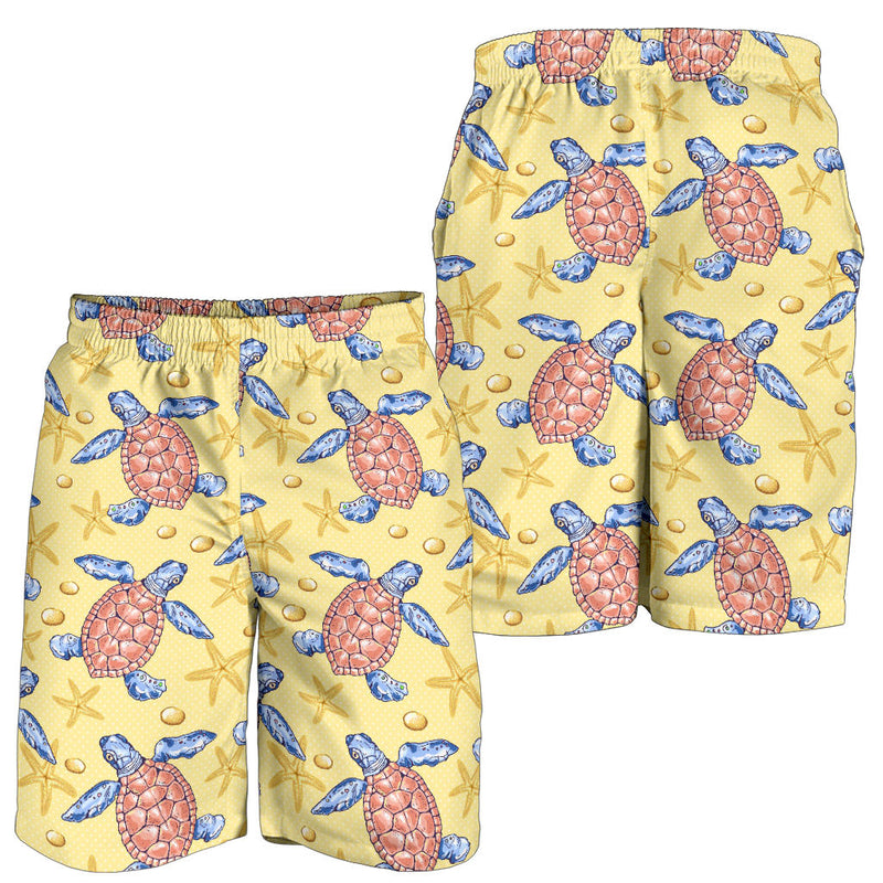 Sea Turtle Pattern Print Design T06 Mens Shorts