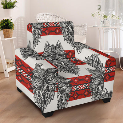 Native Indian Wolf Armchair Slipcover