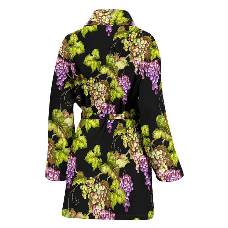 Grape Pattern Print Design GP04 Women Bathrobe