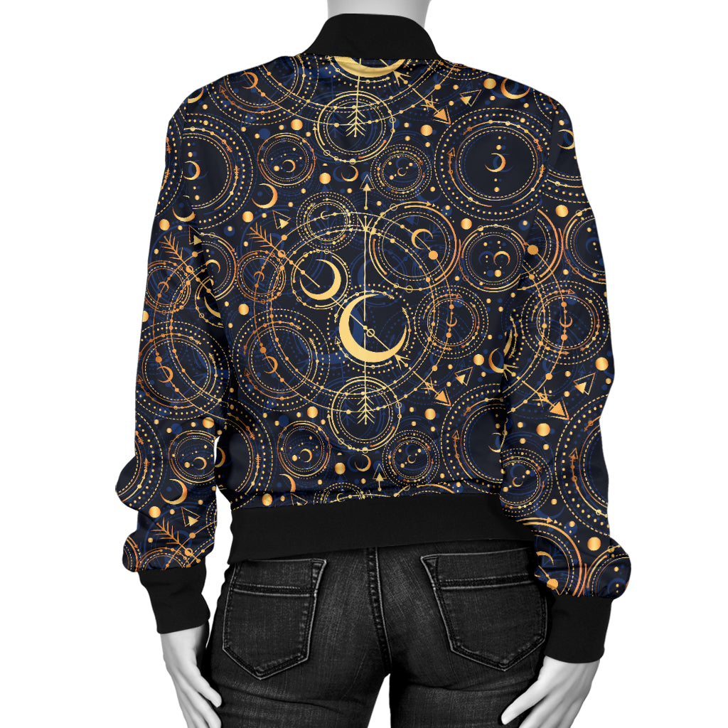 Celestial Pattern Print Design 04 Women's Bomber Jacket