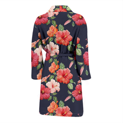 Tropical Flower Pattern Print Design TF020 Men Bathrobe