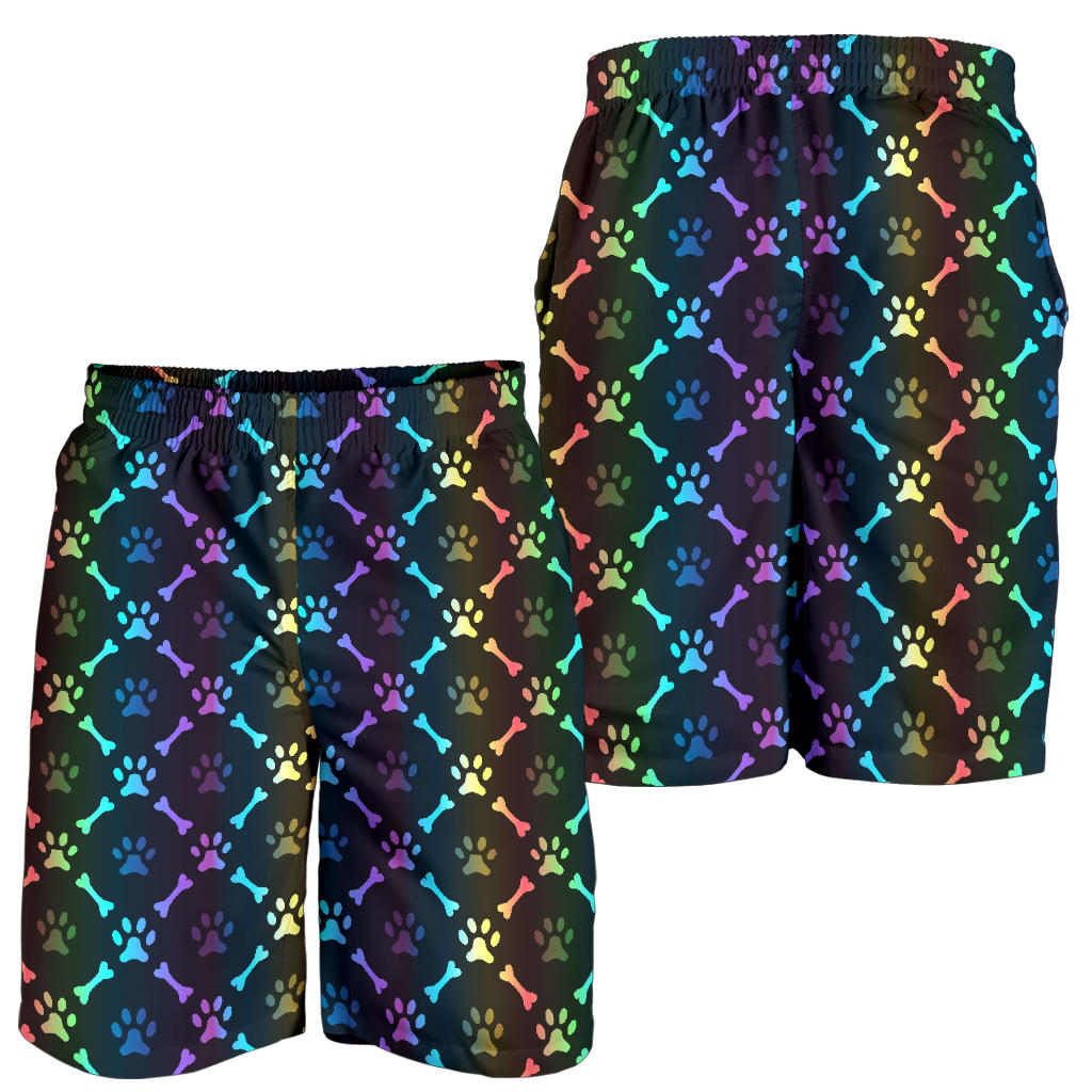 Paw Rainbow Pattern Print Design A01 Mens Shorts