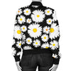 Daisy Pattern Print Design 01 Women's Bomber Jacket