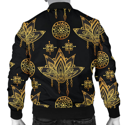 lotus Boho Pattern Print Design LO03 Men Bomber Jacket