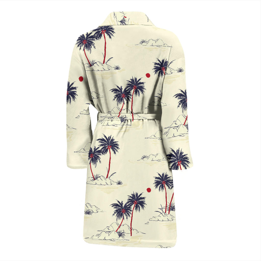 Palm Tree Pattern Print Design PT08 Men Bathrobe