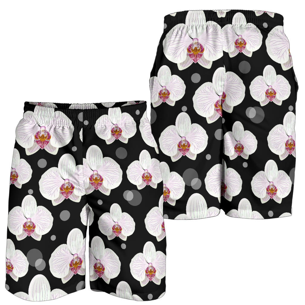 Orchid White Pattern Print Design OR09 Mens Shorts