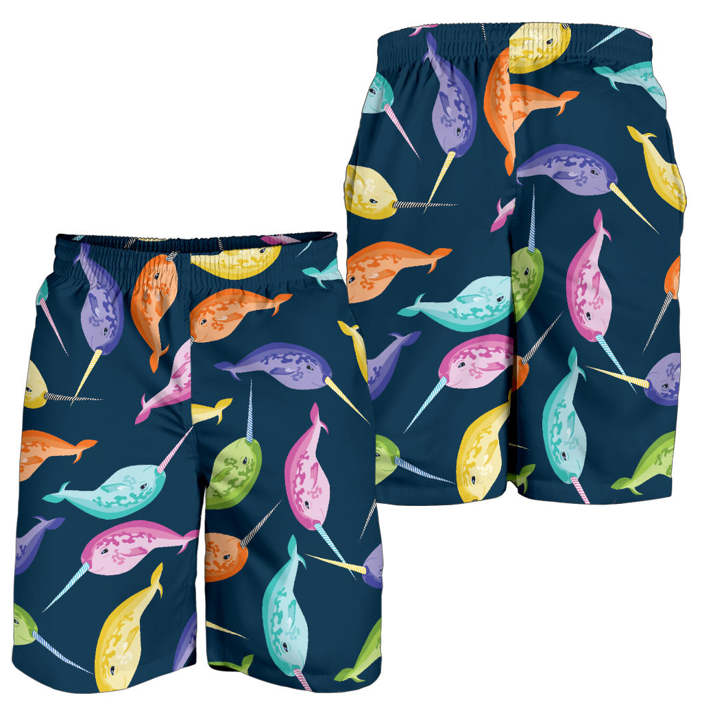 Narwhal Colorful Pattern Print Design 03 Mens Shorts