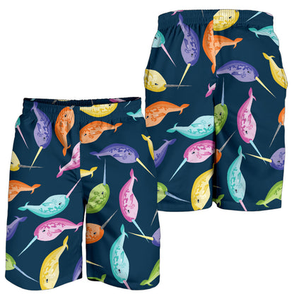 Narwhal Colorful Pattern Print Design 03 Mens Shorts