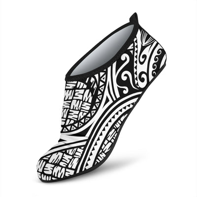 Polynesian Tribal Pattern Aqua Water Shoes