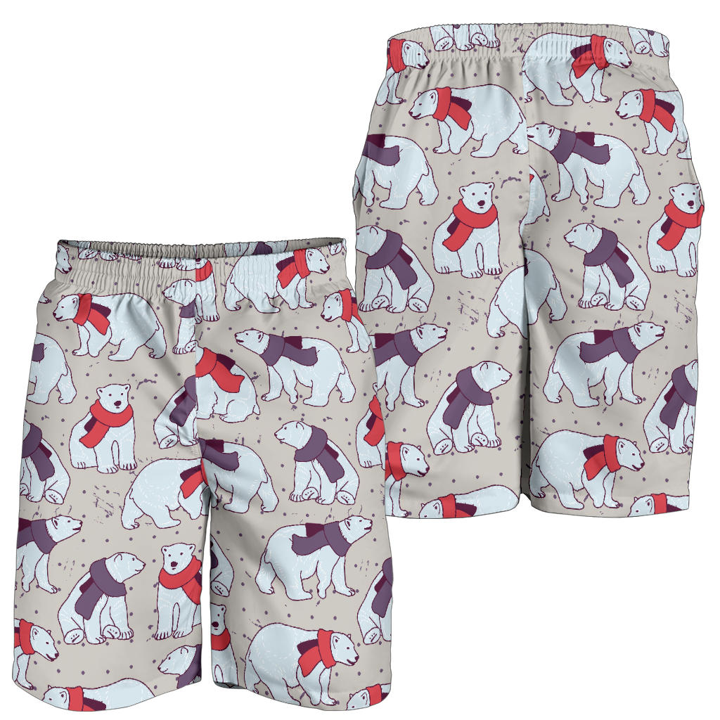 Polar Bear Pattern Print Design PB04 Mens Shorts