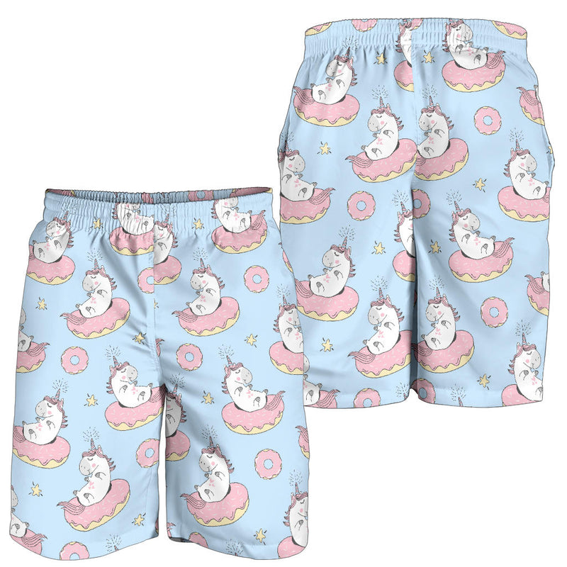 Donut Unicorn Pattern Print Design DN014 Mens Shorts