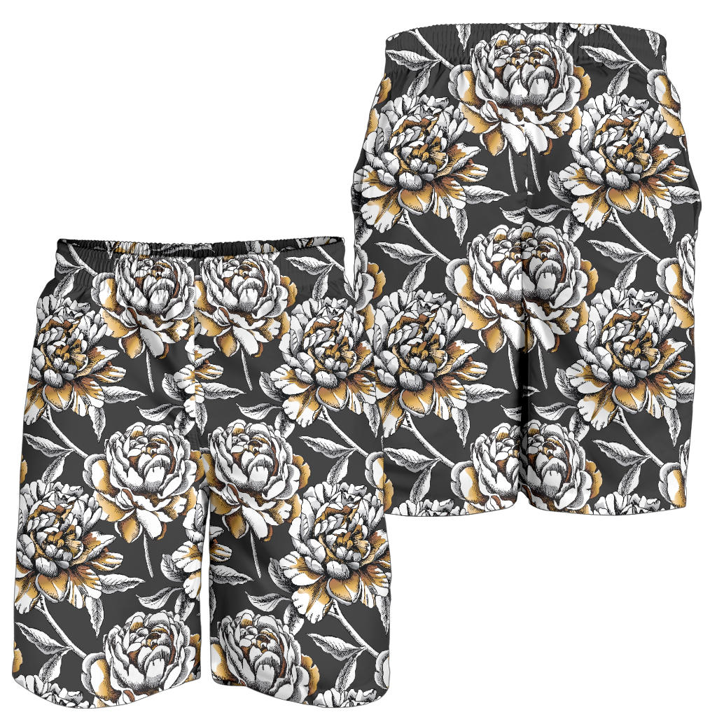 Peony Pattern Print Design PE06 Mens Shorts